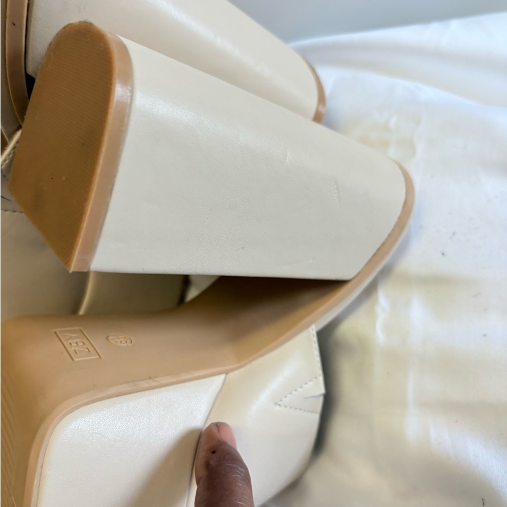Chic Cream Platform Mules - Picture 3 of 7